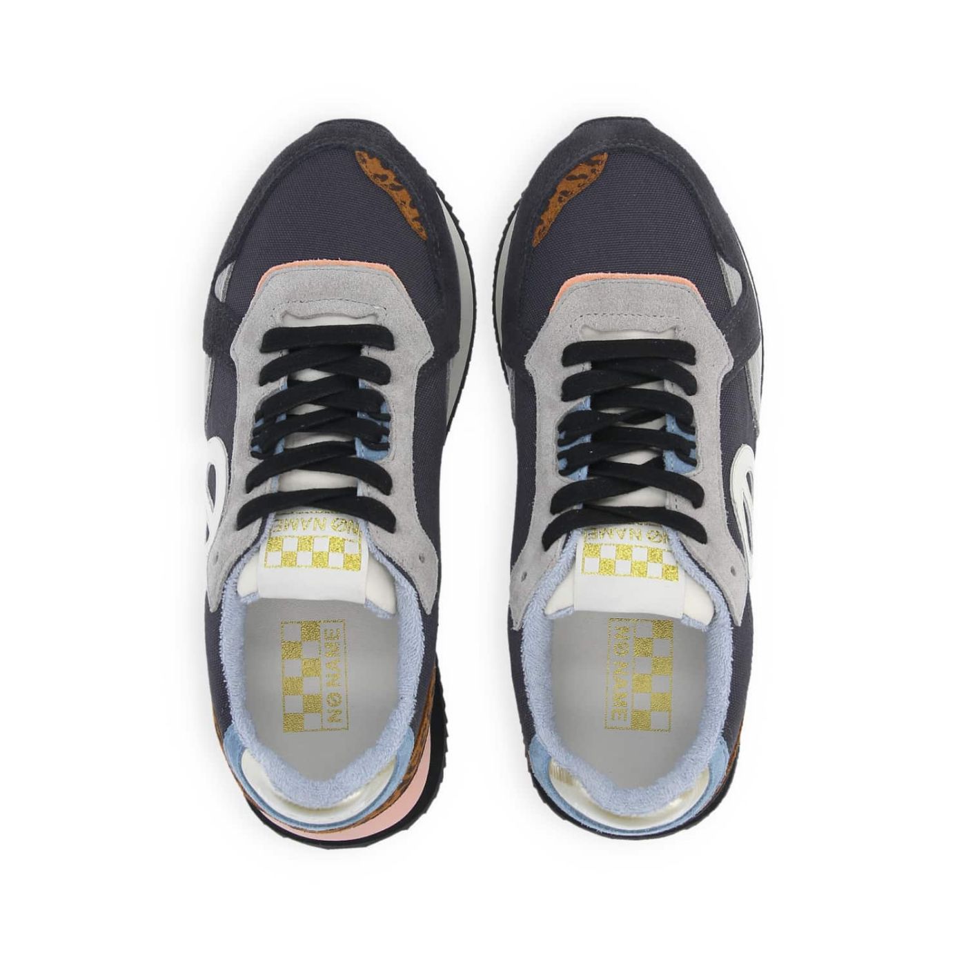 MIA JOGGER - SUEDE/NYLON/LEO - CARBONE/BROWN